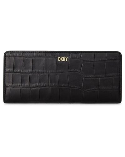 DKNY Sidney Embossed Leather Wallet - Black