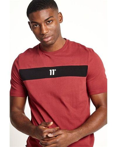 11 Degrees Panel T-shirt - Red