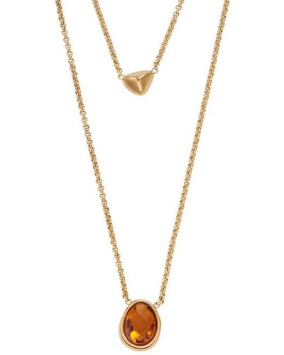 Skagen Ladies Sea Glass Necklace - Metallic