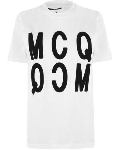 McQ Velvet Reverse Logo T Shirt - White