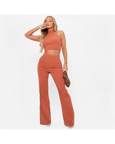 I Saw It First Textured Flared Trousers Co-ord