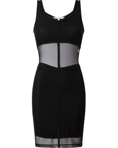 Calvin Klein Mesh Tank Dress - Black