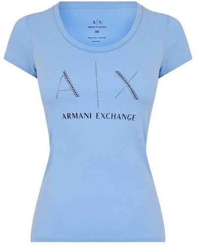 Armani Exchange Ax Stud Corp Tee Ld42 - Blue