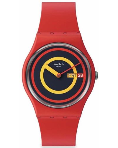 Swatch Swtch Cncntrc Rd Wtch - Red