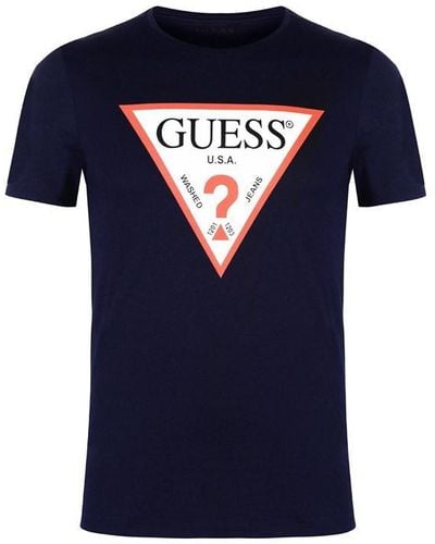 Guess Logo T Shirt - Blue