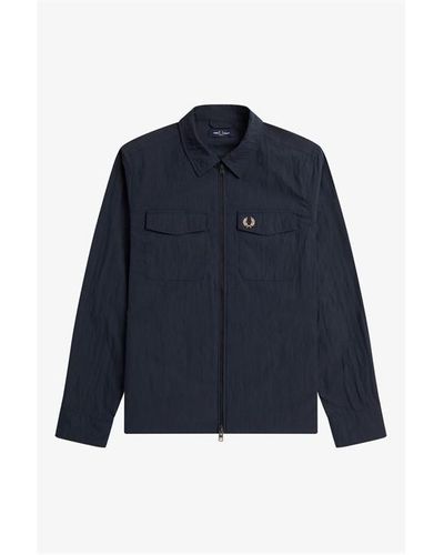Fred Perry Fred Zip Overshirt - Blue