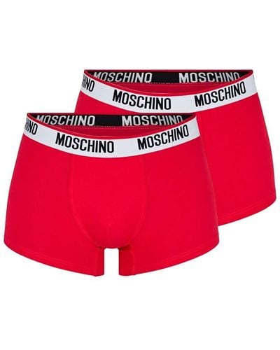 Moschino Two Pack Boxer Trunks - Red