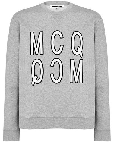McQ Velvet Logo Sweatshirt - Grey