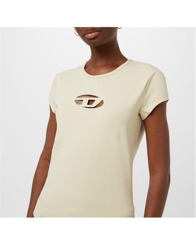 DIESEL T-angie Oval D T-shirt - Natural