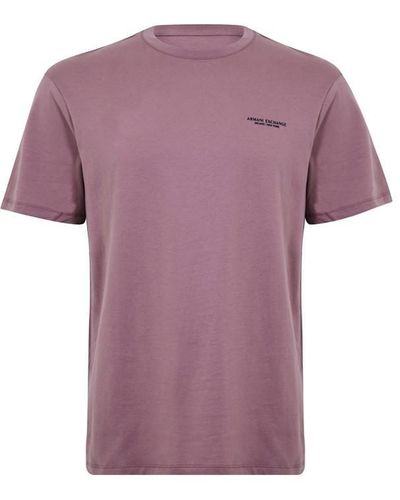 Armani Exchange T91 Logo T Shirt - Purple