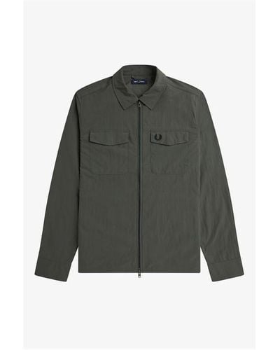 Fred Perry Fred Zip Overshirt - Green