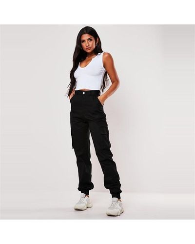 Missguided Petite Plain Cargo Trousers - Black