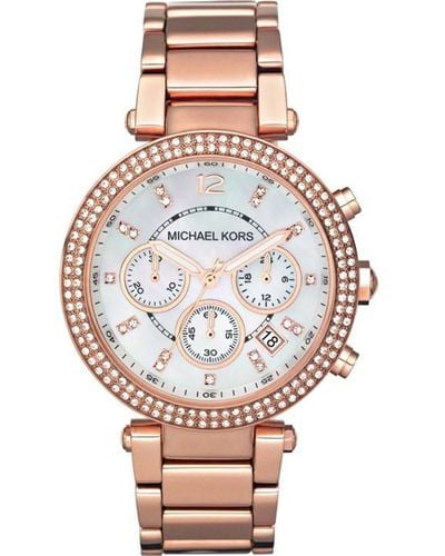 Michael Kors Ladies Parker Chronograph Watch - Pink