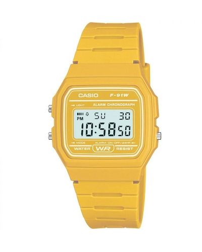 G-Shock Classic Yellow Digital Watch F-91wc-9aef - Metallic