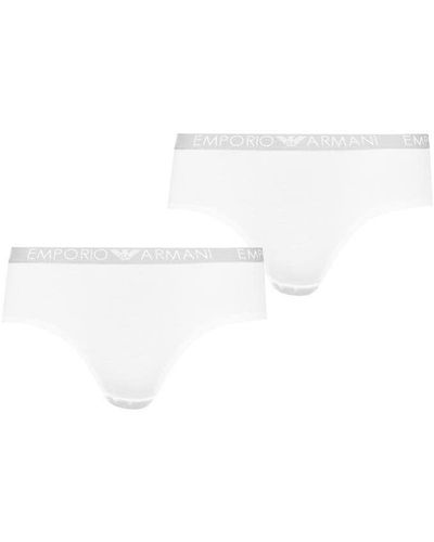 Emporio Armani 2 Pack Cheeky Trousers - White