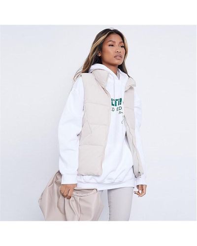 I Saw It First Panel Detail Padded Gilet - White