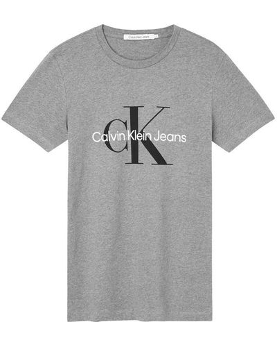 Calvin Klein Monogram T Shirt - Grey