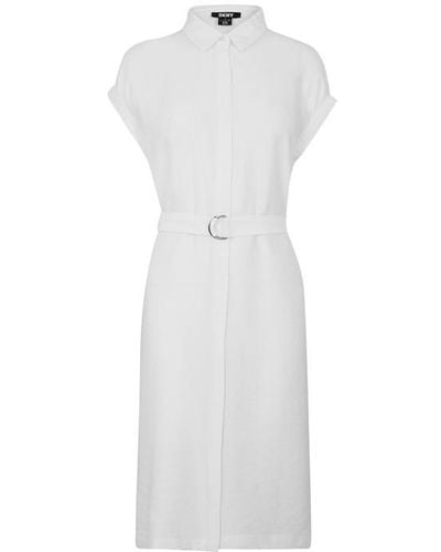 DKNY Belt Dress - White