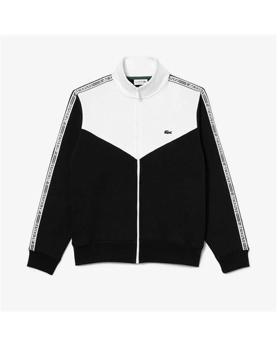 Lacoste tracksuit black white deals