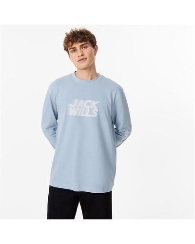 Jack Wills Long Sleeve Graphic T-shirt - Blue