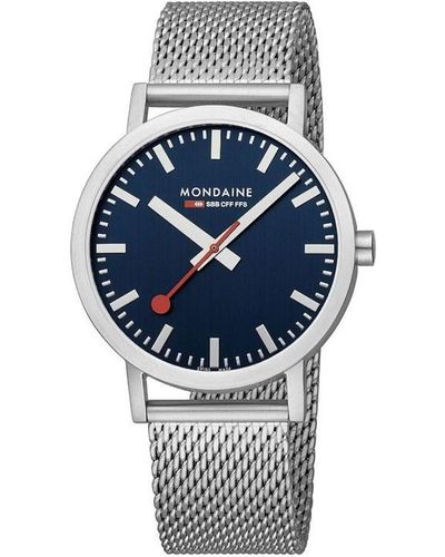 Mondaine Ladies Deep Ocean Blue Watch A660.30314.40sbj - Metallic