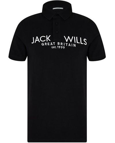 Jack Wills Pique Polo Sn99 - Black