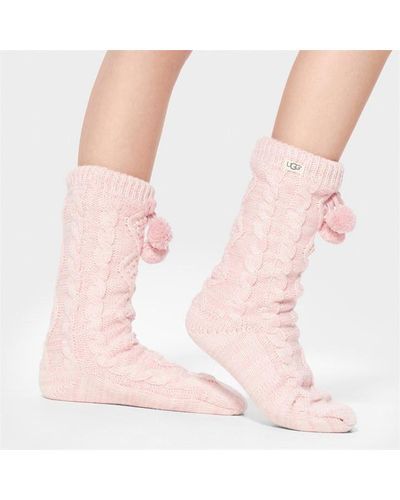 UGG Pom Pom Fleece Sock - Pink