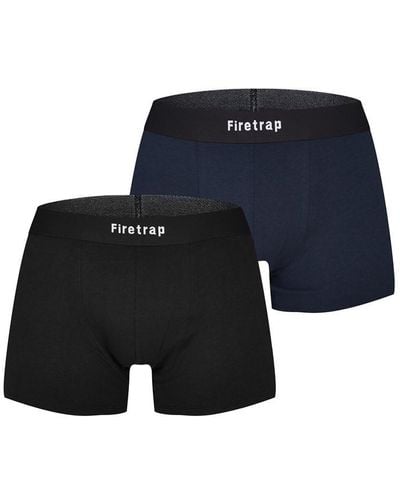Firetrap 2 Pack Boxer Shorts - Blue