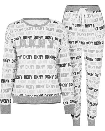 DKNY Logo Sweat And Jogger Set - White