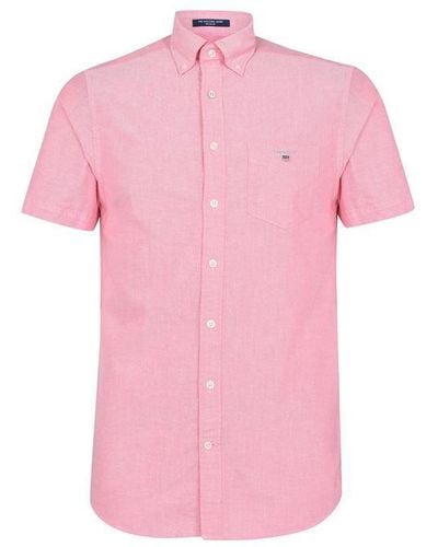 GANT Short Sleeve Oxford Shirt - Pink