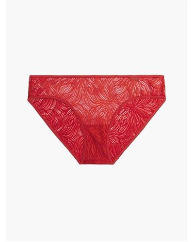 Calvin Klein Marquisette Bikini Bottoms - Red
