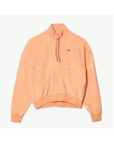Lacoste Summer Quarter Zip Sweatshirt - Orange