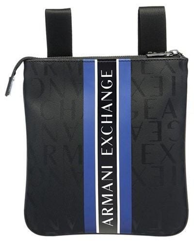 Armani Exchange Black Imitation Leather Shoulder Bag - Blue