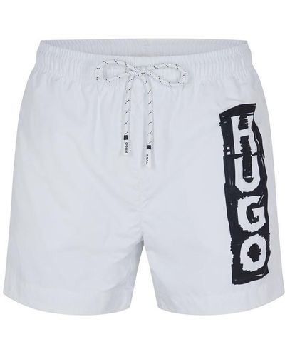 HUGO Tag Swim Shorts - Blue