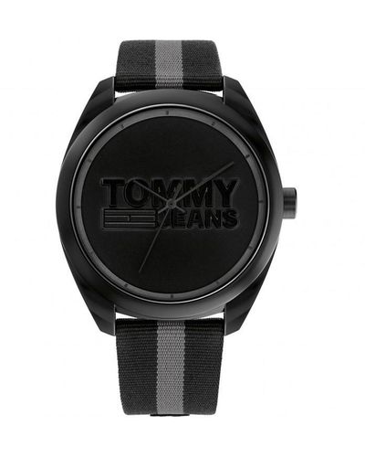 Tommy Hilfiger 1792039 Plastic Case And Nylon Strap Watch Color: Black