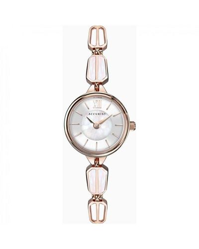 Accurist Ladies Mother Of Pearl Rose Gold Watch - Metallic