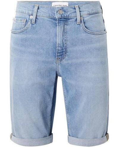 Calvin Klein Slim Denim Shorts - Blue