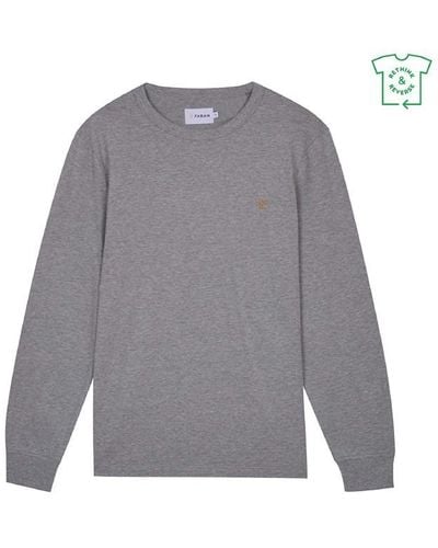 Farah Long Sleeve Dennis T Shirt - Grey