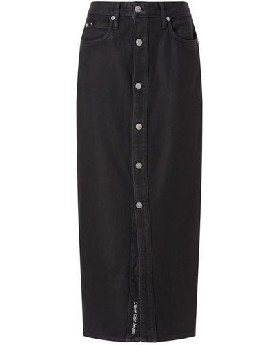 Calvin Klein High Rise Maxi Skirt - Black