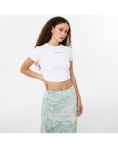 Jack Wills Cropped Baby Tee - White