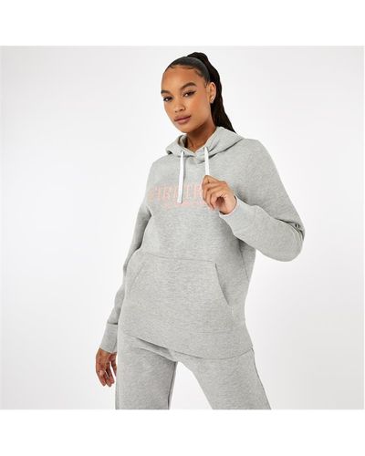 Firetrap Large Logo Hoodie - Grey