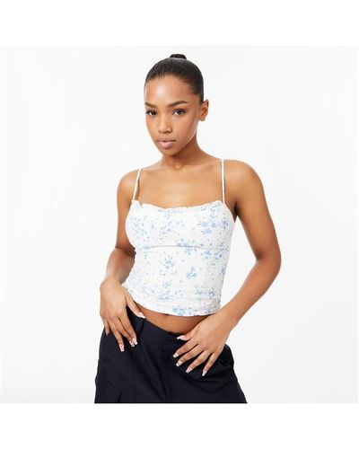 Jack Wills Frill Detail Cami Top - White