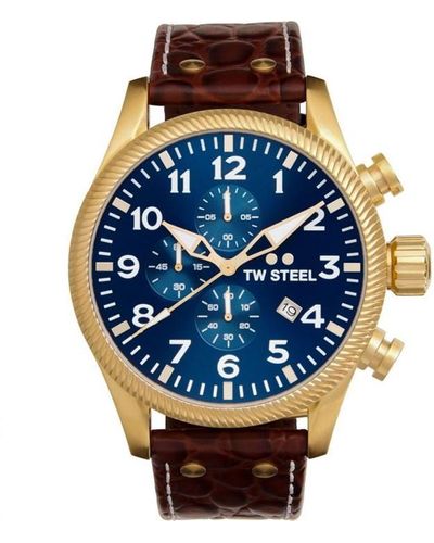 TW Steel Volante Chronograph Date Watch - Blue