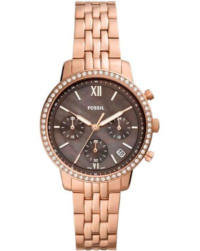 Fossil Ladies Chronograph Rose Gold Watch - Pink