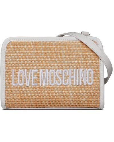 Love Moschino Raffia Shoulder Bag - Natural