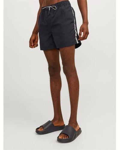 Jack & Jones Fiji Tape Swim Shorts - Black