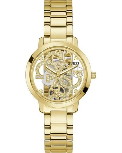 Guess Ladies Quattro Clear Watch - Metallic