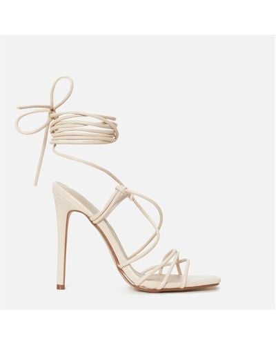 Missguided Knot Tie Lace Up Stiletto Heels - Metallic