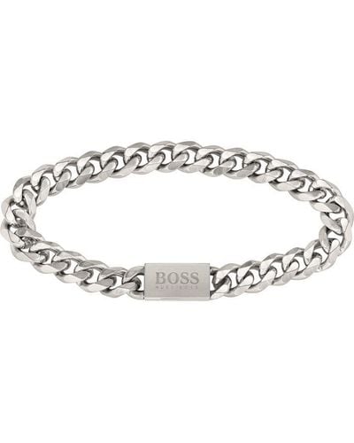 BOSS Gents Chain For Him Stainless Steel Bracelet - Metallic