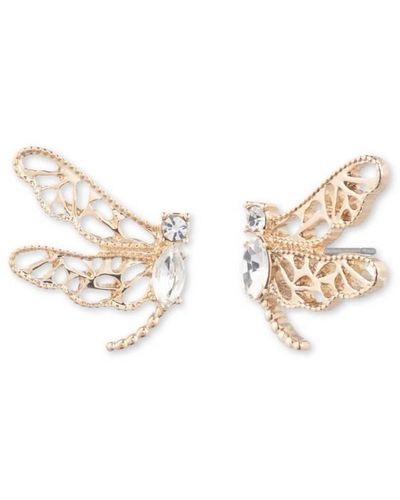 Marchesa Ladies Gold Tone Dragonfly Stud Earrings - Metallic